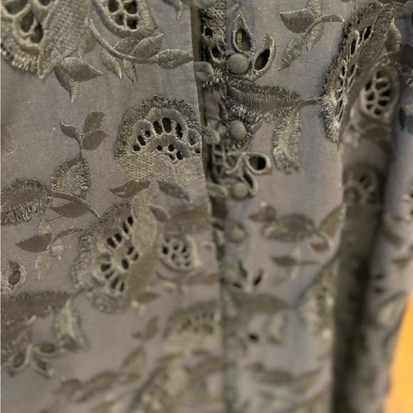 Gorgeous Embroidered Navy V-neck midi Dress. Perfect for any semi-formal event. - Picture 3 of 3